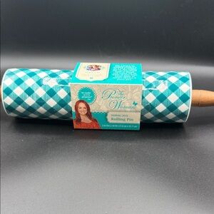 The Pioneer Woman Turquoise Checkered Rolling Pin